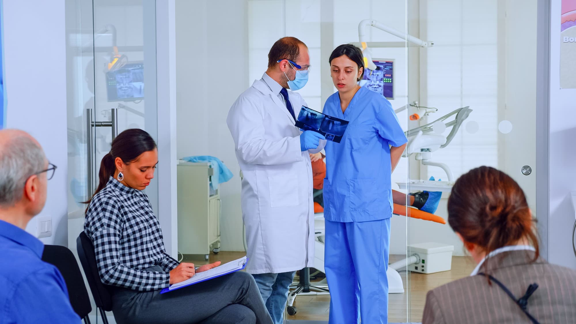 Specialist working in an IVF embryology laboratory